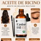 ACEITE DE RICINO / CASTOR OIL ORGÁNICO PREMIUM – 100% PURO, PRENSADO EN FRÍO PARA CABELLO, PESTAÑAS, CEJAS Y PIEL