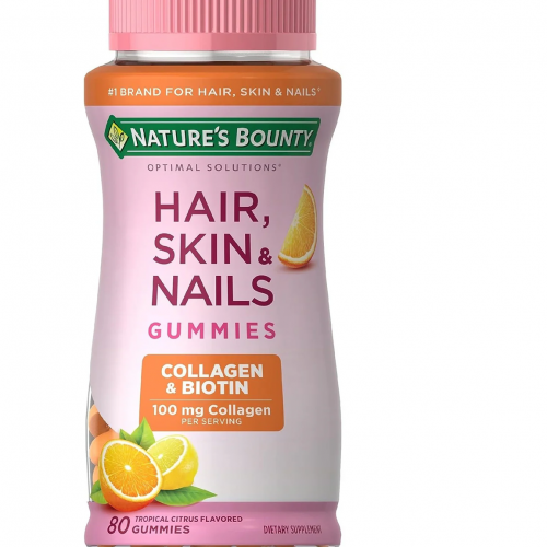 GOMITAS NATURE'S BOUNTY HAIR, SKIN & NAILS 100 MCG DE COLLAGEN & BIOTINA PARA CABELLO, PIEL Y UÑAS - 80 GUMMIES